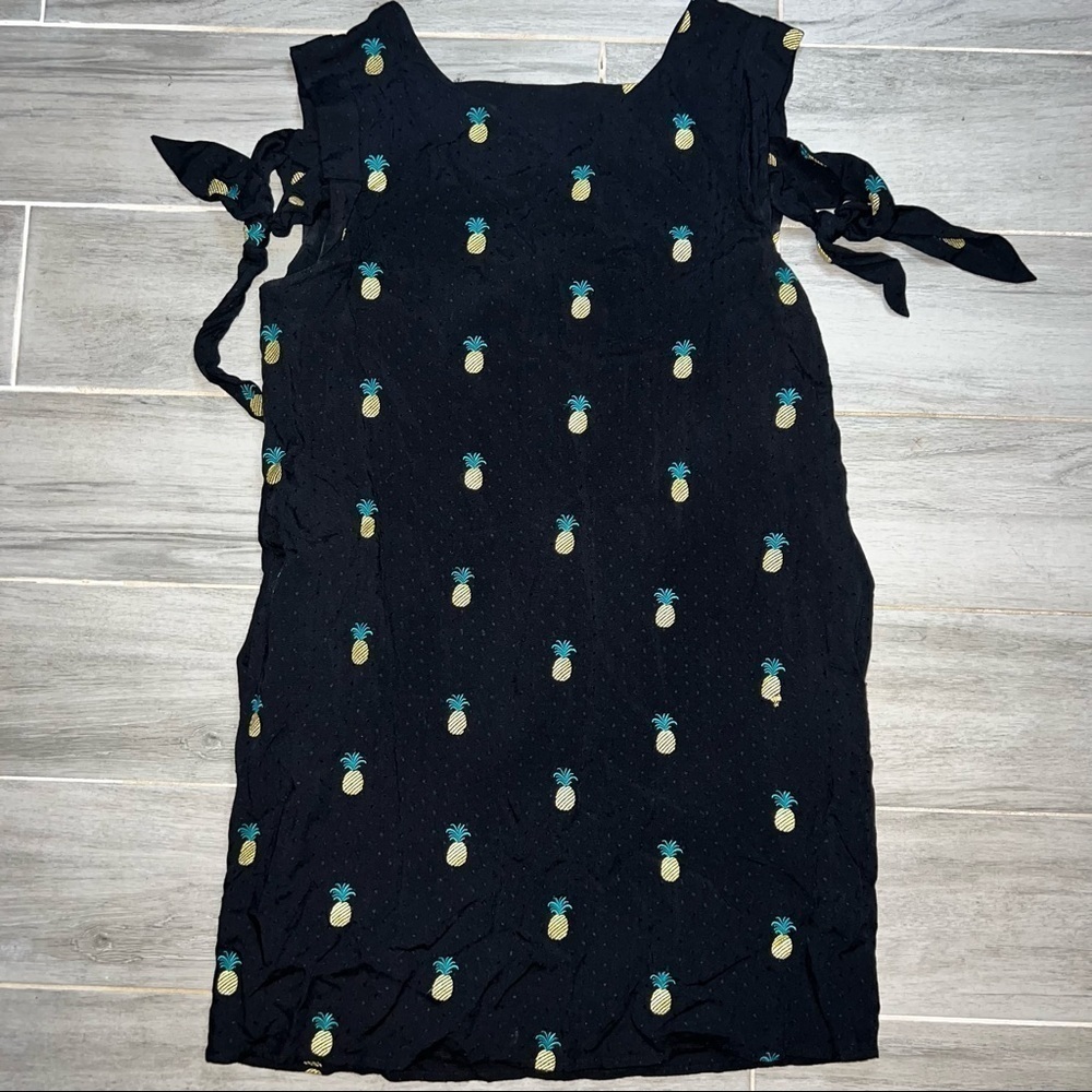 Buffalo David Bitton Black Pineapple Embroidered Oversized Dress, Women’s Small